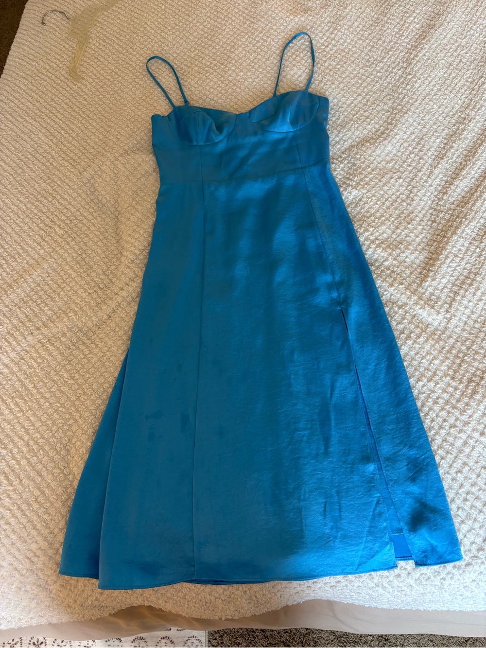Aritzia Teal Spaghetti-Strap Midi Dress
